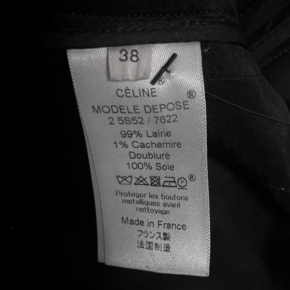 CÉLINE BLACK WOOL & CASHMERE JACKET & PANT SUIT SIZE 38 PHOEBE PHILO - Picture 14 of 16